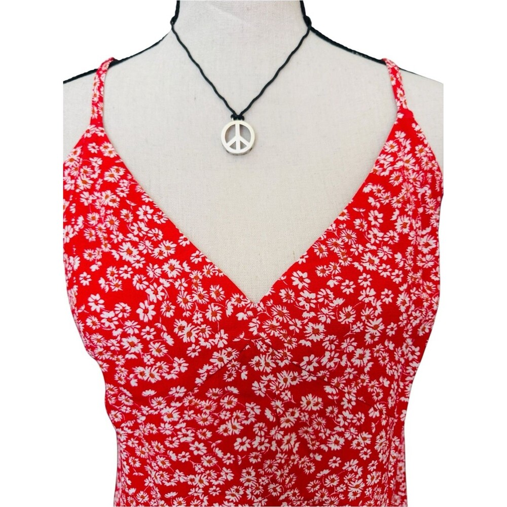 Madewell Women's Red Ditsy Floral V-Neck Cami Tank Top Size 8 NWT Vacation